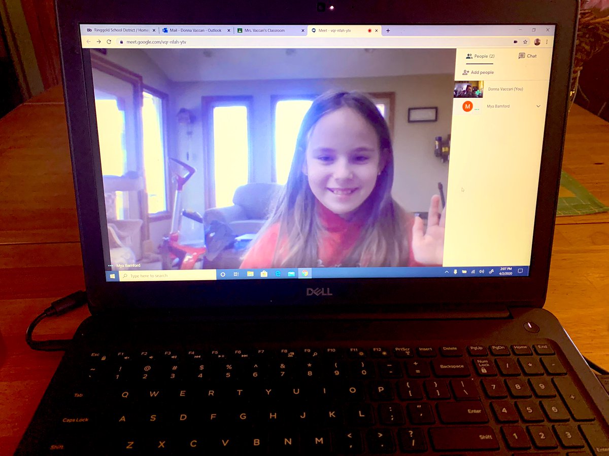 DVac114's tweet photo. My home office space! #VirtualSpiritWeek 
Catching up with a kiddo!! So blessed by technology to make virtual learning more personal! @RinggoldSouth @RinggoldNorth @ringgold_rams https://t.co/1ZsfCKEHB2