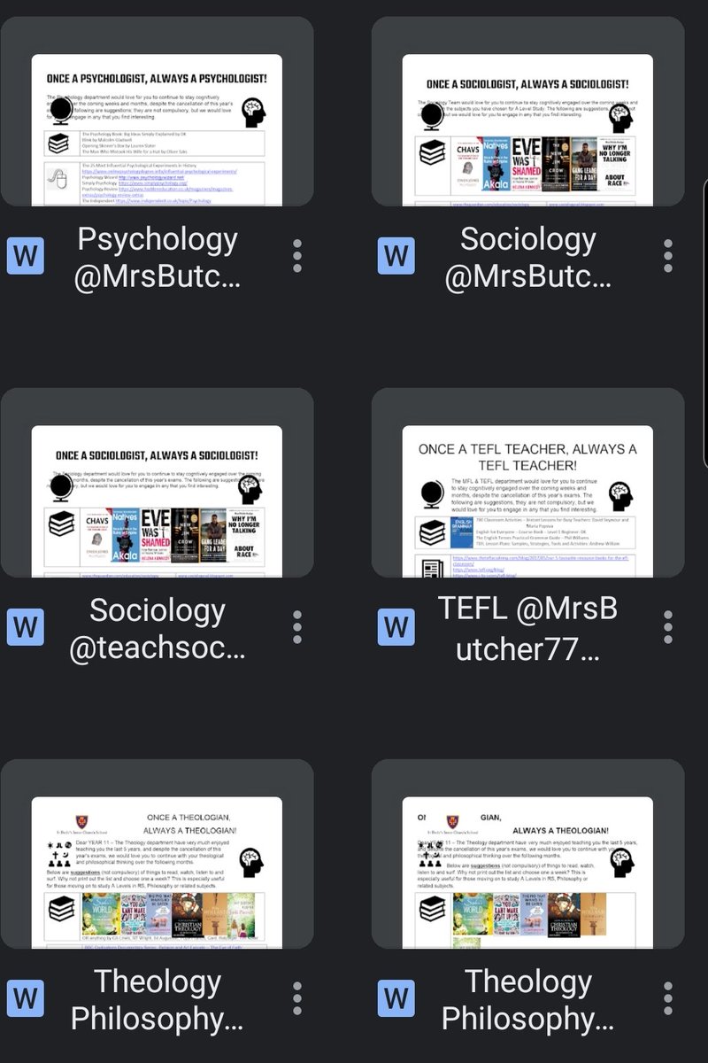 I'm so blown away with how many versions of the 'keep learning...' sheet that have been made. Even better though is that so many have  been kind enough to share them. 

I've now collected them into a single folder for ease of access.

Find them here mrshumanities.com/2020/04/02/res…