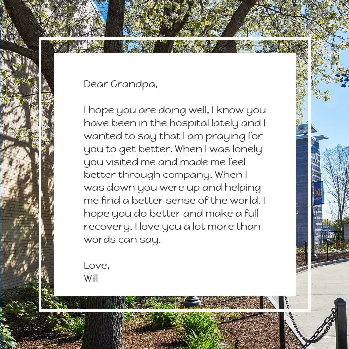 XBHS's tweet photo. For one of their first remote learning assignments, Mr. Hodson’s grade eight theology class wrote letters to those adversely affected by the COVID-19 pandemic. Below are two letters from Will and Marc. #RedefiningStrong #REAL_X #NewNormal #SocialDistancing https://t.co/7kL0t1rsOK