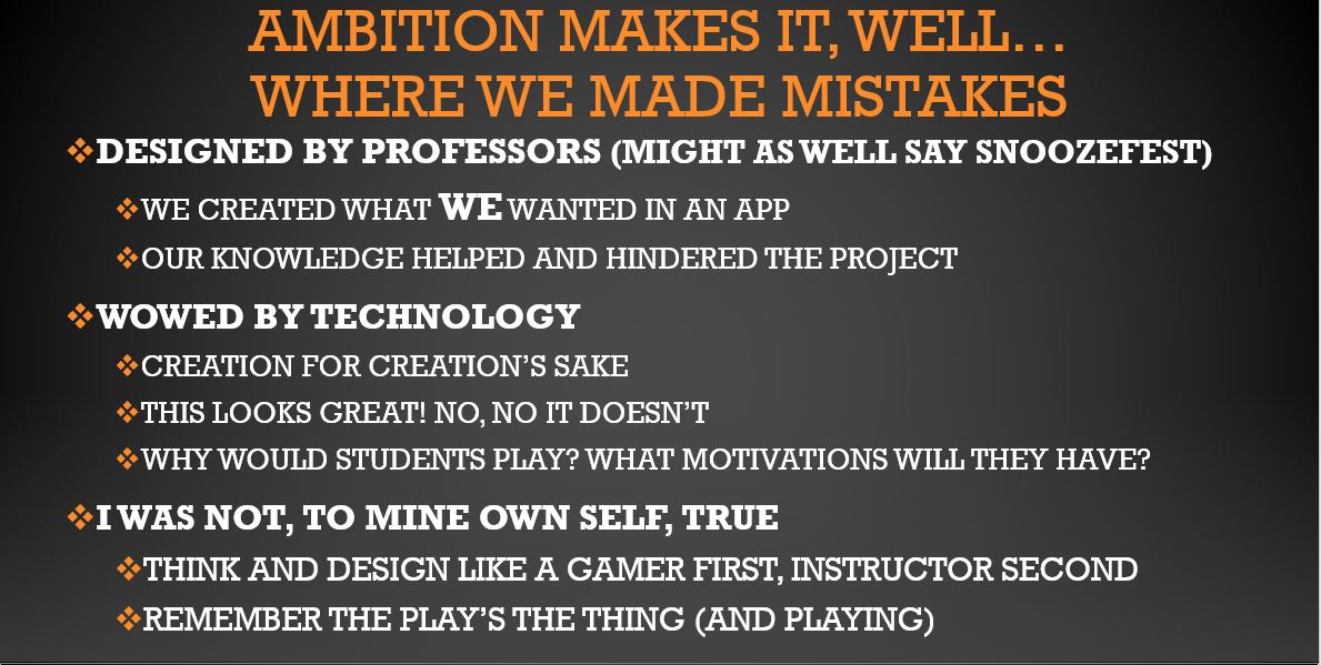 6/7# NTRS20 We designed for ourselves (professors) instead of students. Need to consider THEIR entry point. Student feedback paramount in design. Grab interest of students first, then achieve learning outcomes. Can’t teach a class if no one comes.  #RenSA20 @KevinLaGrandeur