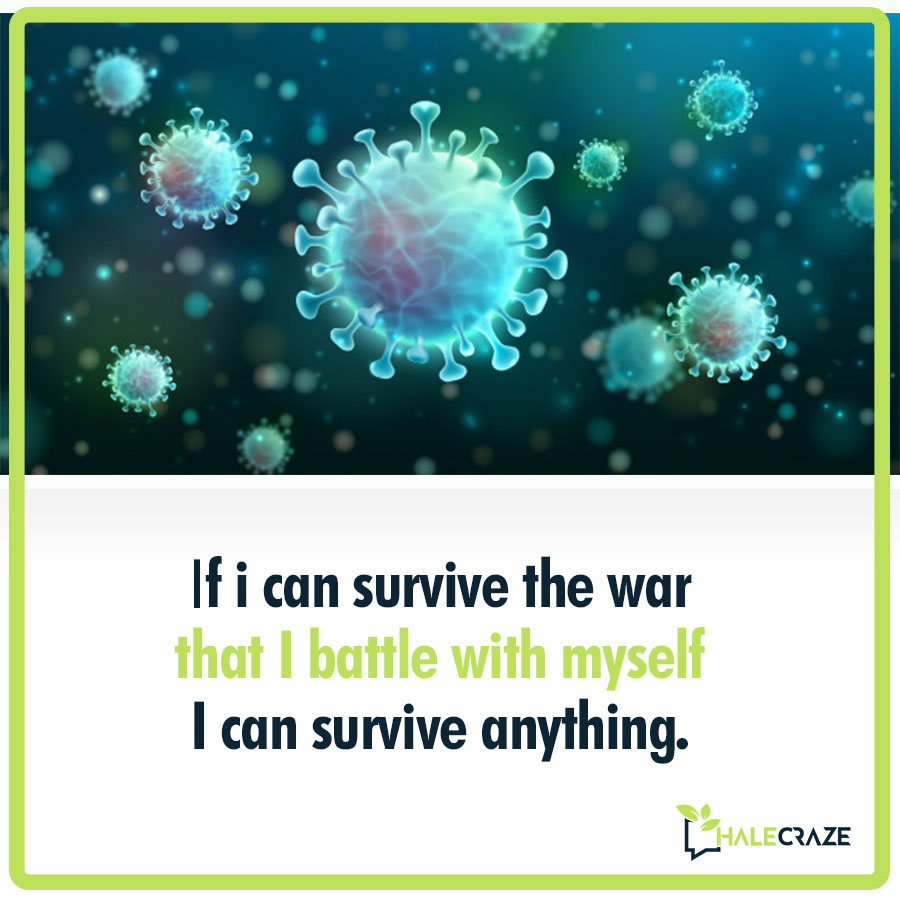 halecrazeblog's tweet photo. If i can survive the war
that I battle with myself 
I can survive anything.
#motivation #coronavirus #battle #survive #war #FridayThoughts #CoronaVillains #MotivationalQuotes #CoronavirusOutbreak https://t.co/D7MBJ4cNzl