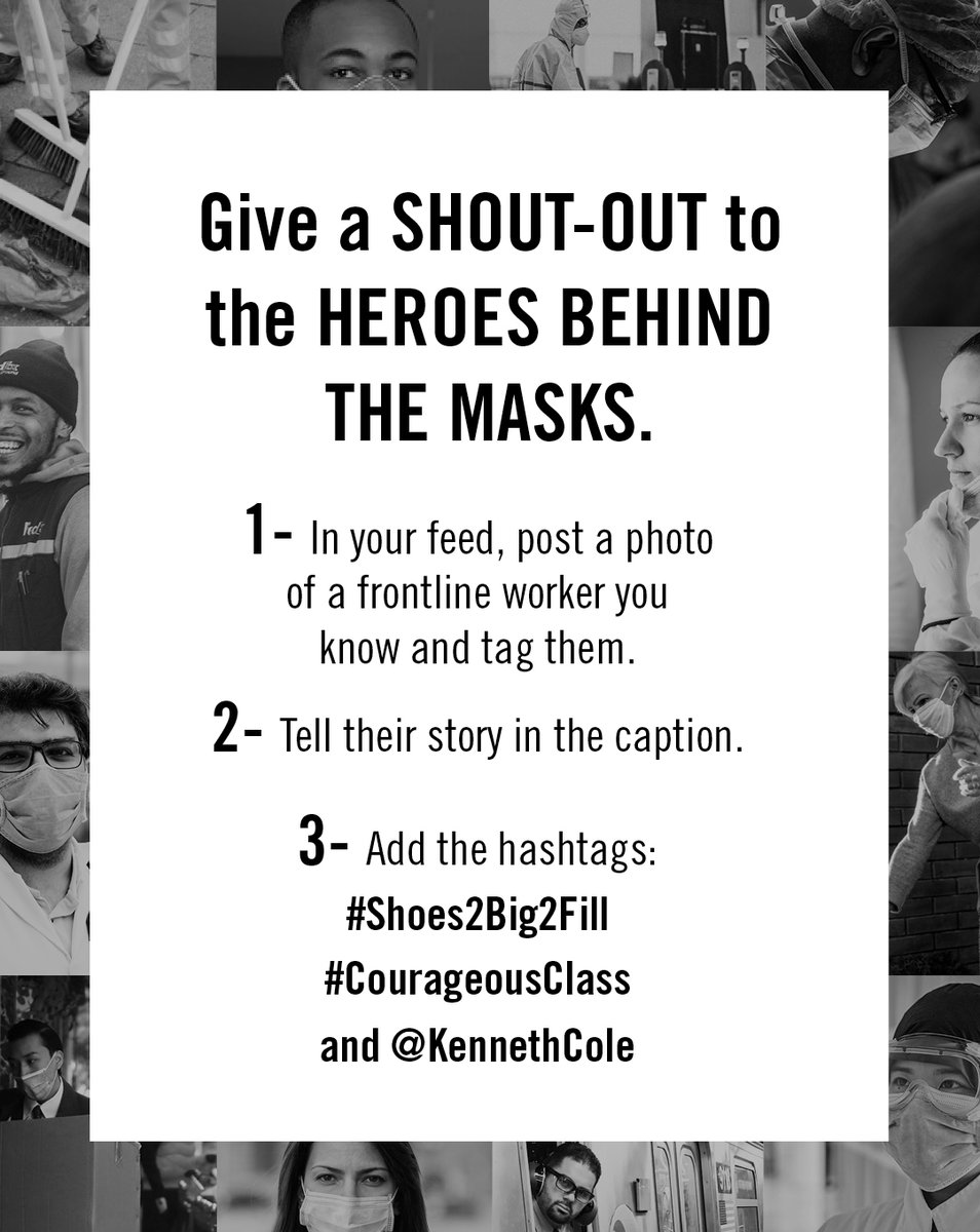 kennethcole's tweet photo. Give a shout-out to a worker you know who is on the frontline of the COVID-19 pandemic.
We will help to show our appreciation for their courageous efforts by sharing their story.
#Shoes2Big2Fill #CourageousClass https://t.co/5ABP5GWSKf