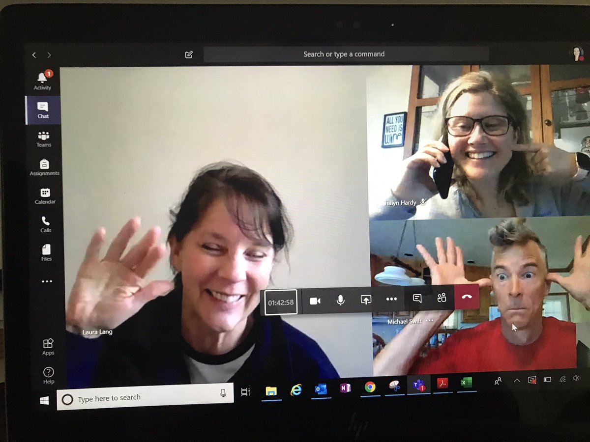 rhashworth's tweet photo. Teams collaboration with these wonderful T’s! We took a silly picture to brighten Twitter. Mr. S shared a st reading response. The st said Mr. S’s story was so great that he would listen to it again and show it to his kids when he grows up! #Inspire @mgrant_ils @OGESeagles https://t.co/XvytqVuBd4
