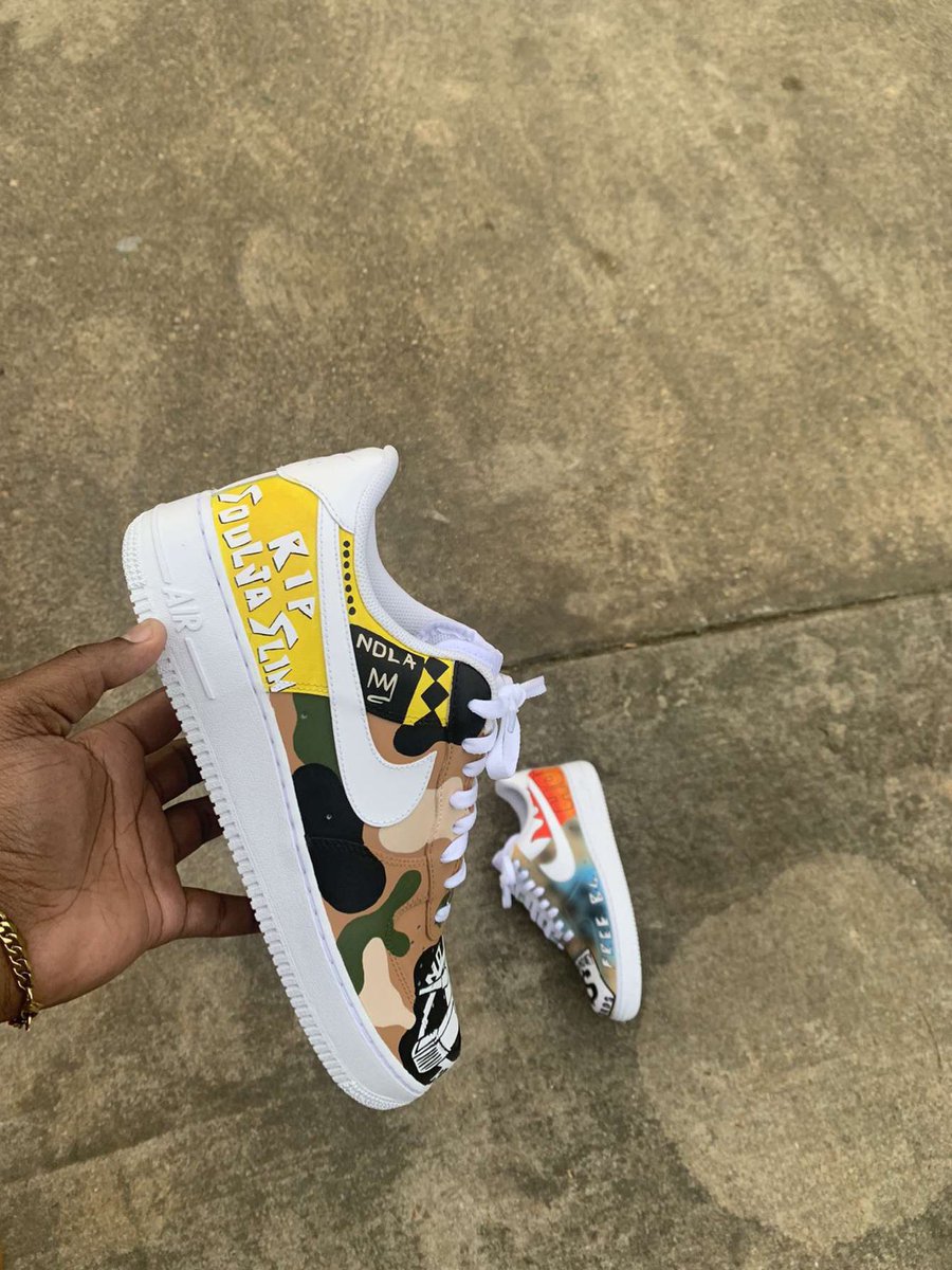 waynegriffin7_'s tweet photo. DOING A TWO PAIR SHOE GIVEAWAY! One male, one female with a one of a kind design from @lEDEt__jR! Follow his IG @ chipthecreator and DM your size for a chance to win your pair! https://t.co/WaEGcglYKk