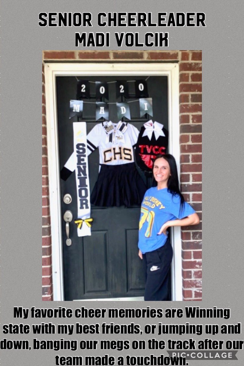 WeAreCHSCheer's tweet photo. Senior Spotlight: Madi! 
@CrandallHS @OfficialCISD @madisonvolcik01 @CrandallSports https://t.co/1Ek6kOSiip