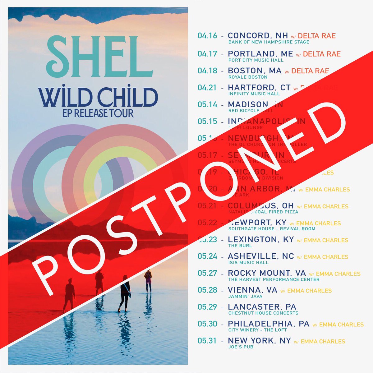 Dear Fam, we’re sad to announce that the May portion of our Wild Child Tour is officially postponed. Our amazing team is working hard to reschedule these dates, and we’ll keep you updated as new dates come in. ⠀

Love- SHEL 👭👭❤️