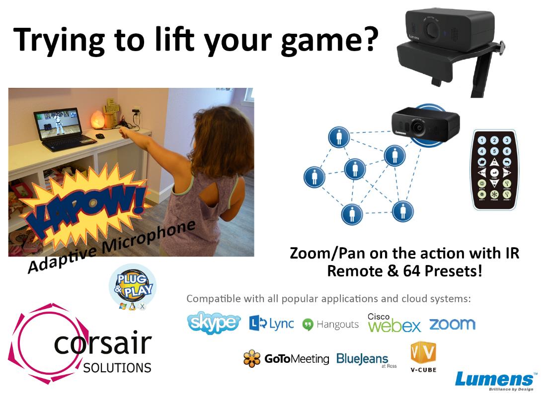 corsairsolution's tweet image. Trying to still train whilst in #selfisolation? The #Lumens VC-B10U ePTZ #USB camera has you covered. Get in touch with us for more info. #remotework #webcam #virtualevents #videoconferencing #zoom #livestream #workfromhome #wfh #workingremotely #stayconnected  #videoconference