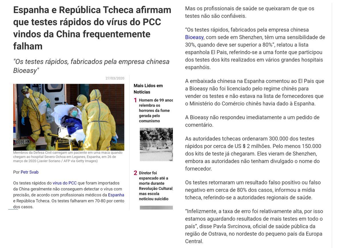 jaquejaemin's tweet photo. @tvceara @CamiloSantanaCE Já tem países mandando os produtos de teste de volta para a China por não serem confiáveis em 80% dos testes, verifiquem de quais as empresas que esses produtos estão vindo. https://t.co/W0EjBzTyEV