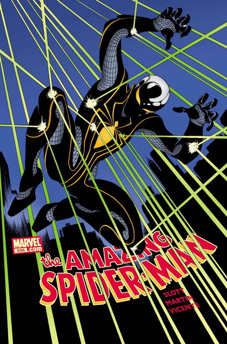 9. Web-Man: Una copia malvada, creada por Dr. Doom.10. Spider-Armor Mark I: Es el que apareció en la serie animada de los 90s.11. Spider-Armor Mark II: Traje anti-balas, creado cuando perdió su Spider-Sense.12. Iron Suit: Creado por Tony Stark en el cómic ‘Civil War’.