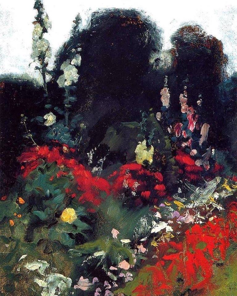 John Singer Sargent, Corner of a Garden, oil on canvas, 1879. Oil on canvas. 14 x 10 in