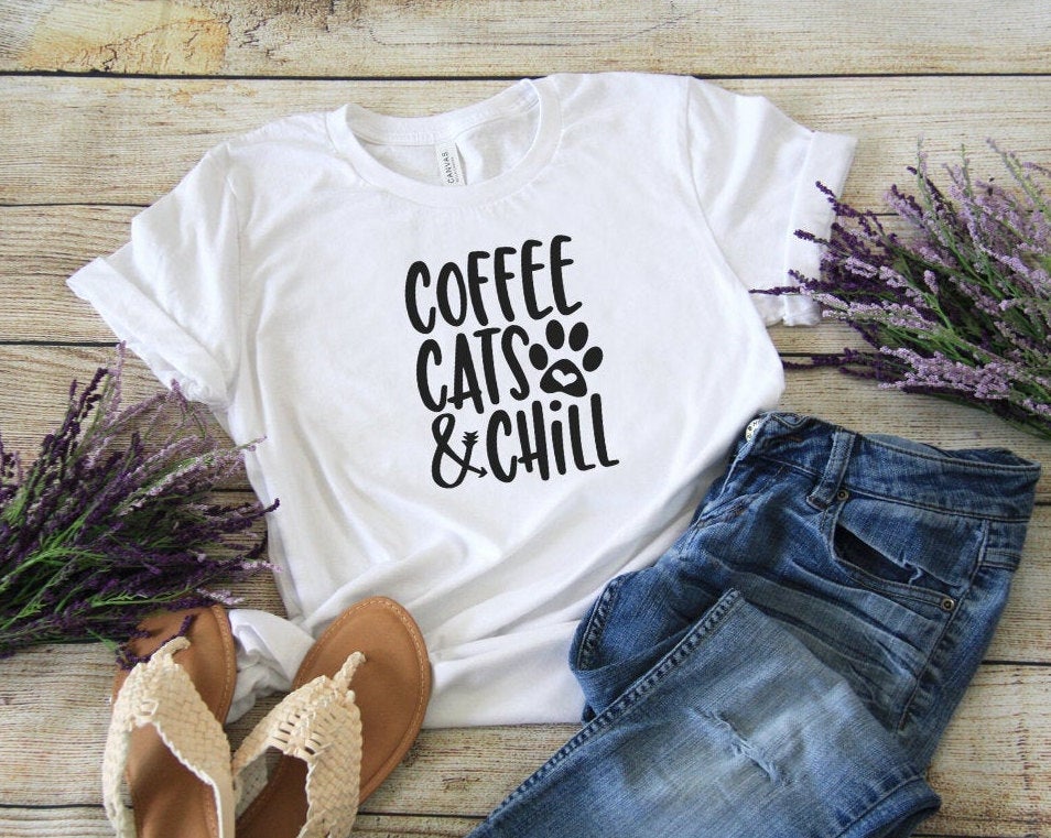 Excited to share the latest addition to my #etsy shop: Coffee, Cats, & Chill T-Shirt etsy.me/2V1oUC5 #funnycattee #cattshirt #catmomtshirt #catdadtshirt #funntshirt #catlover #catlovertshirt #catgift #wildpawboutique  Visit wildpaw.etsy.com