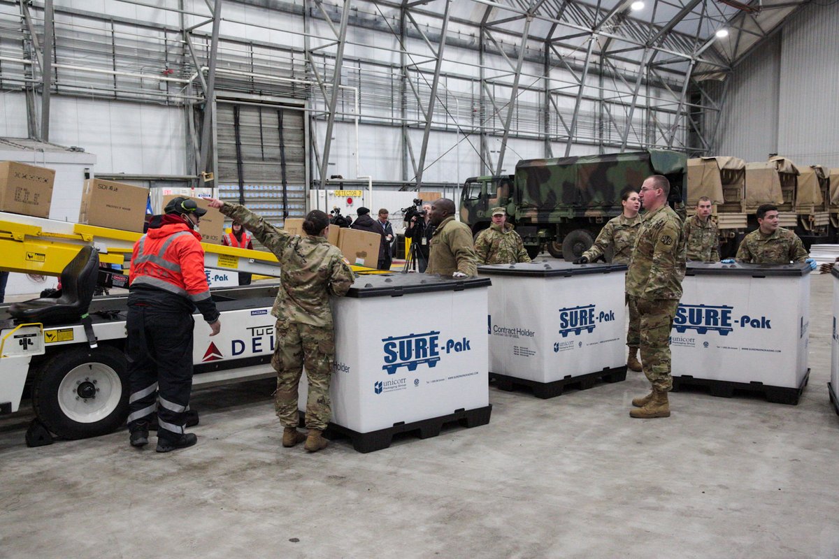 Tonight's arrival of a major shipment of N95 masks on the <a href="/Patriots/">New England Patriots</a>' plane was a significant step in our work to get front-line workers the equipment they need.

And its an example of how collaboration and partnership can lead to real solutions during these challenging times.