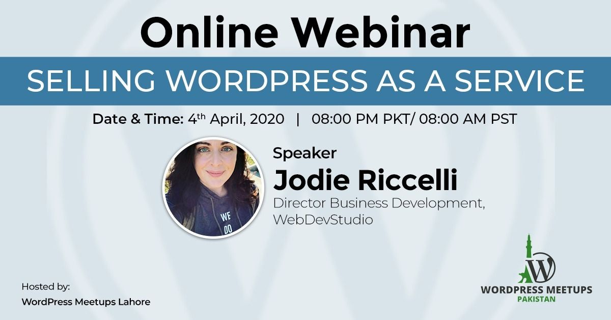 Software_abi's tweet photo. @Jodie_Riccelli from @webdevstudios joining us this Saturatday through online webinar.
Topic Title: Selling @WordPress as a Service
Registration Link: https://t.co/Erzd0hxFrS
#wordpress #wordpresservices #wplahore #wppakistan https://t.co/sWUizGjqKf
