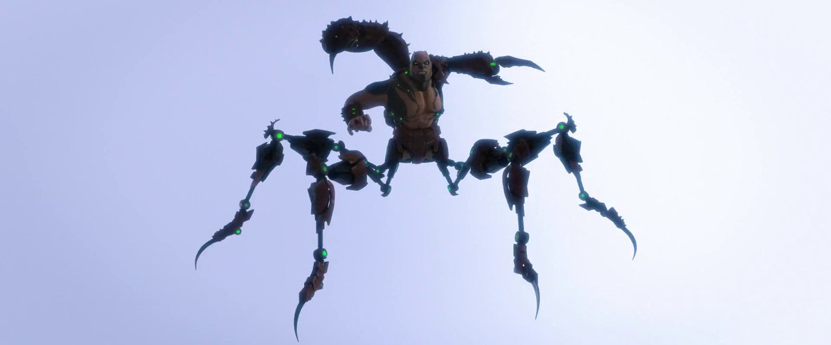 Así como dije que el diseño de personaje de Doc Ock me encanta, el del Escorpión también me parece increíble.