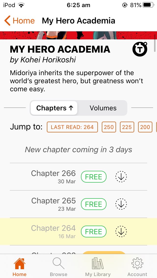 if you dont know, the chapters in shonen jump don't come out until (usually) monday in japan, or you can download the shonen jump app and (while reading the official releases for free) there's even a handy countdown until the next chapter if you're still not sure of when it's out