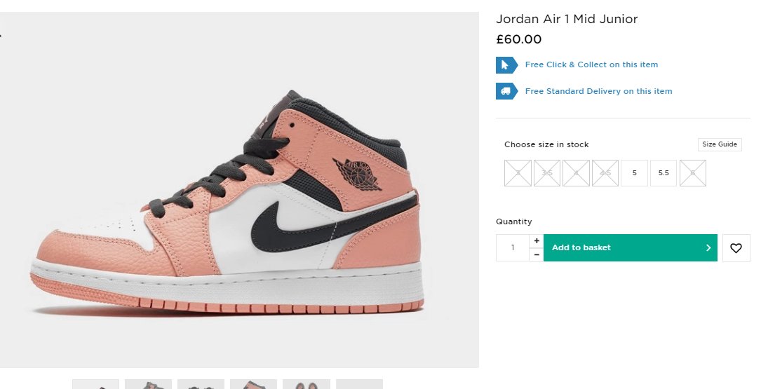 GS Jordan 1 Mid Pink Quartz 