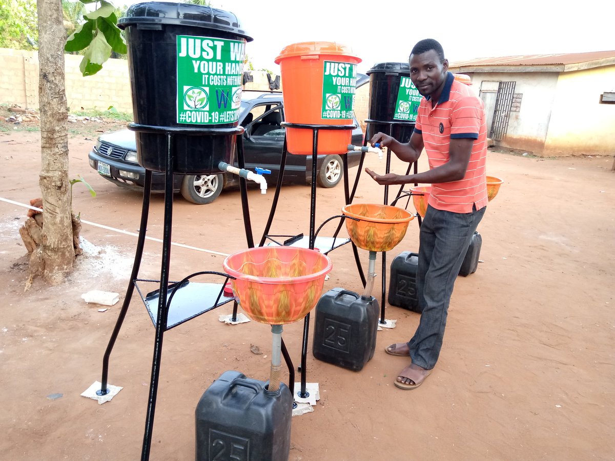 CSDevNet1_Steve's tweet photo. A week after her 1st #COVID19 campaign, @CSDevNet1 again in collaboration wit @WAInitiatives donatd another 4sets of hand washing Facilities in strategic locations at Anyigba, Dekina LGA of Kogi State.
@PACJA1 @msimire @FanwoKings @kogipheoc @kogireports @dino_melaye @renoomokri https://t.co/20bjr9o99D