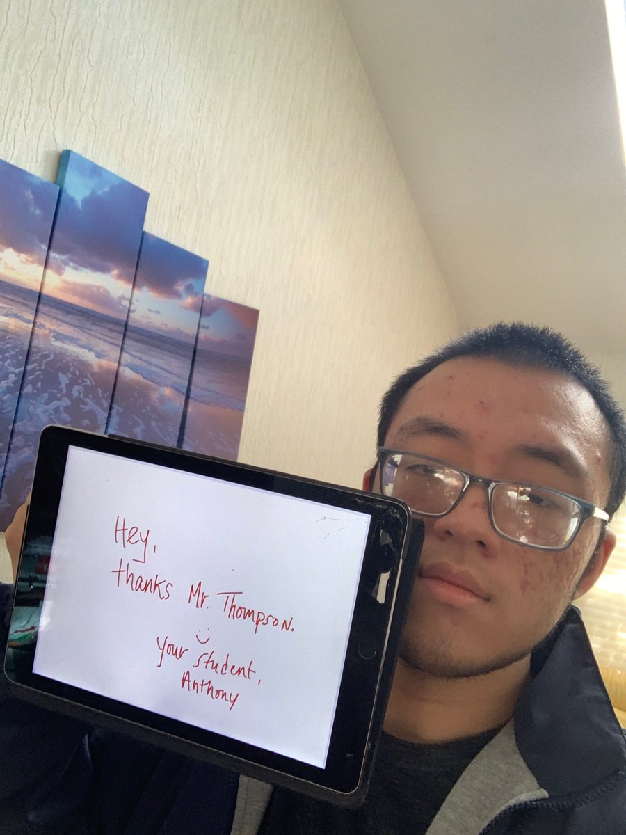 eccrsd2021's tweet photo. @ERHS_PRIDE Anthony is grateful for Mr. Thompson! https://t.co/ptjfFv6X0L