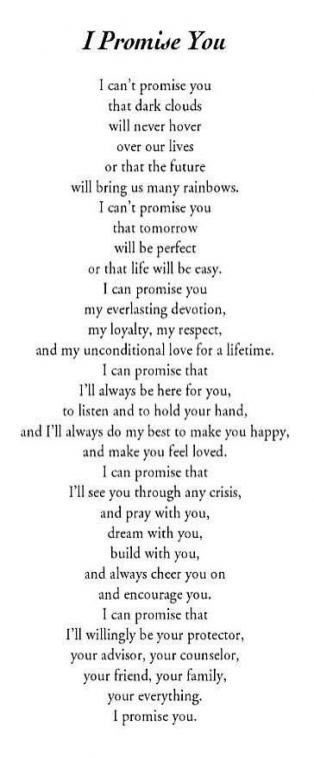 10. Vows, pick a vow that expresses how you feel about your wife. If you don’t like any, quote with how you would write your wedding vows.