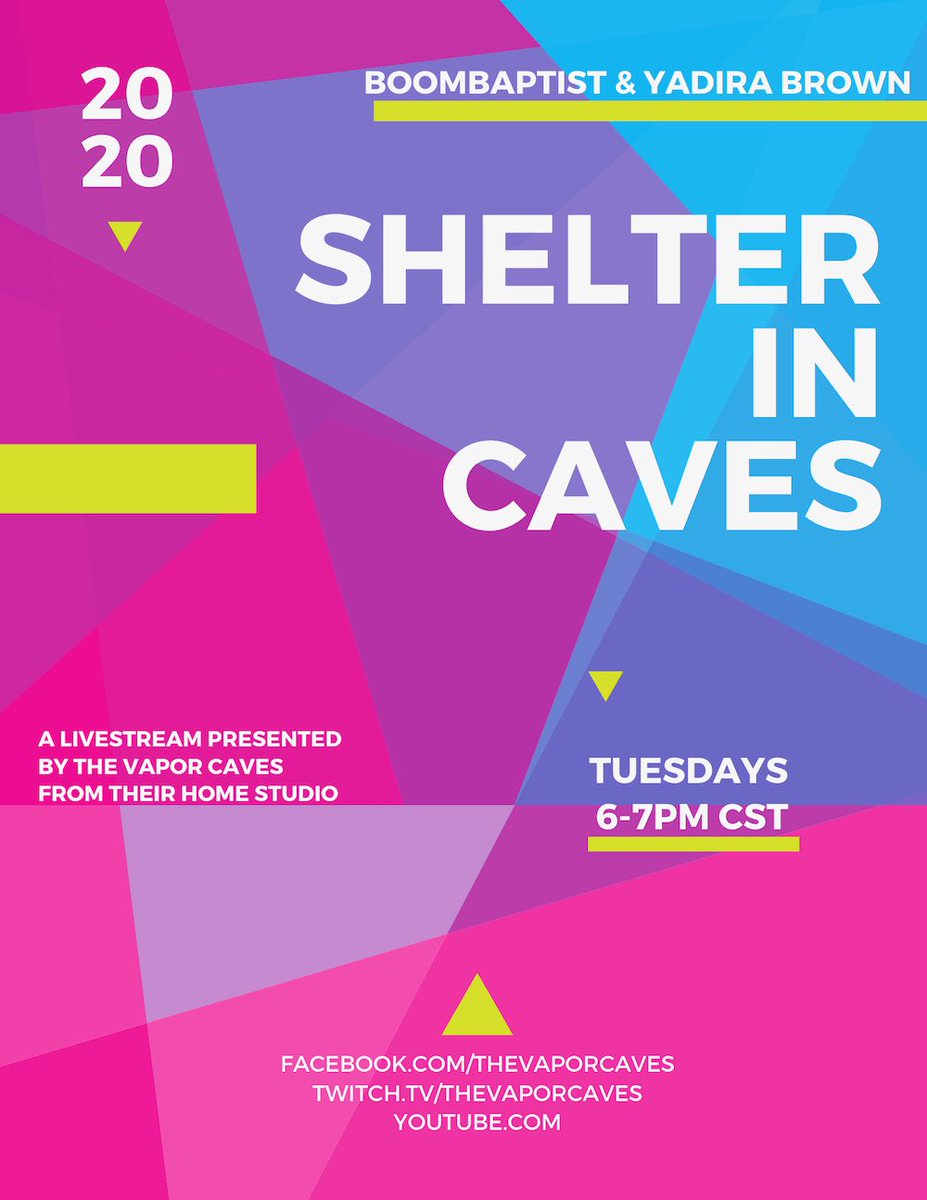 thevaporcaves's tweet photo. Jumping on livestream train, asking y’all to "Shelter in Caves" with us. Every Tuesday we invite you into our home studio to hear what we've been recording, mixes, Q&amp;A's, music reviews, etc. We miss y'all and hope you'll join us. 📡📠🎛

https://t.co/tO7zBnFaAt https://t.co/6vTnnfshkm