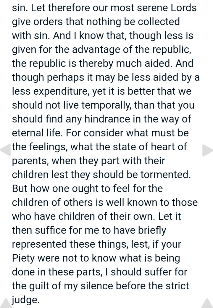 Pope Gregory the Great writes to empress Constantine Augusta, begging Byzantium to stop the injustices happening in Italy.Explaining that the people are so sick of the Byzantine authorities that they seek refuge with the "wicked Lombards" ("nefandissima Langobardorum gens").