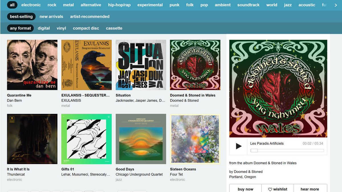 DoomedandStoned's tweet photo. For a third consecutive day, our latest scene compilation 'Doomed &amp; Stoned in Wales' (2020) is on the @Bandcamp Bestseller List (all genres, any format).  Thank you so much for the love!  Get your free digital copy now at https://t.co/ebkPTqw2jJ. https://t.co/l2AEIWr5GG
