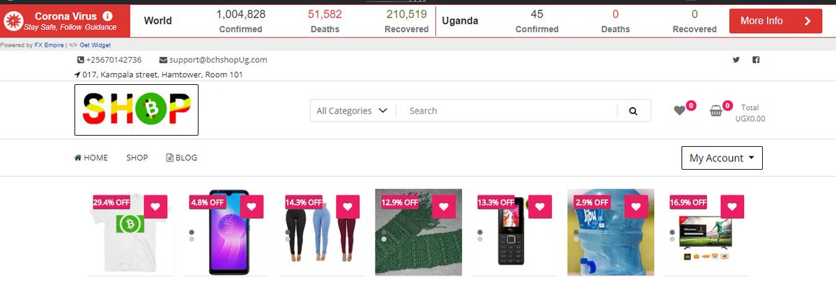 BCHUganda's tweet photo. The world's total #COVIDー19  confirmed cases are now above #1Million

Stay home &amp; stay safe shopping from https://t.co/cIkDWbtKpp Using $BCH and #MobileMoney Payments, reduce on using #PaperMoney to prevent the spread of the #Virus.
#BitcoinCash #Transactions #BTC #BCHUganda https://t.co/foeA4MESs5