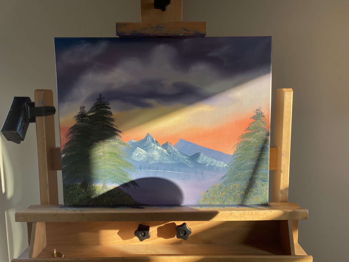 TheWeekJason's tweet image. Here is another one I’m currently working on #BobRoss #amateurartist #oilpainting #painting #StayHome #hobby #creativequarantine
