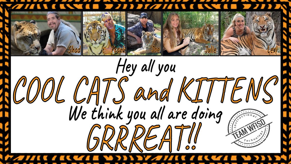Absolutely! Parents, students, teachers, staff...anyone who is helping making "school@home" a success for 
<a href="/WFISDschools/">Wichita Falls ISD</a>...THANK YOU!! You are all rocking it!!
