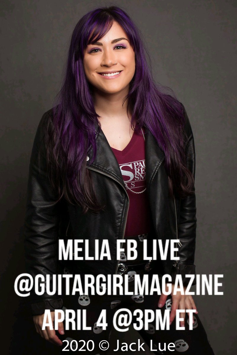 meliamaccarone's tweet photo. Join me this Sat April 4 @ 3pm ET as I do my very first #livestream with @GuitarGirlMag ๐ธ๐๐๐ผโฎ๏ธ๐
#Meliarocks #KickAssWithMelia ๐ค https://t.co/IqJCVQ8Hdx