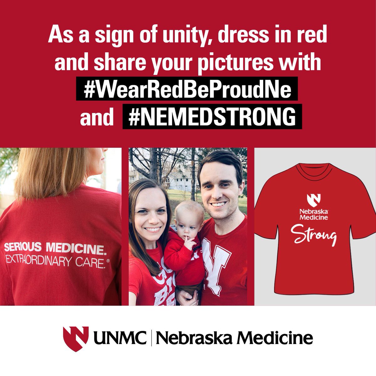 unmc's tweet photo. Show your support for health care workers across the state by wearing red on Fridays. ♥️
Learn more: https://t.co/XxnGVsBXBY
#WearRedBeProudNE https://t.co/xUu6BIGk7k