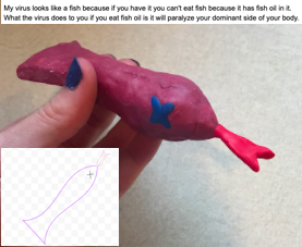 rripley6's tweet photo. Ss were asked to read a @Newsela article on Viruses, then they made 2D models of a fictional virus they created and listed symptoms. Today, they created 3D models using things around the house. @curriculumdir17 #Learn17 #STEAM #RemoteTeaching https://t.co/HyrPlzS0RE