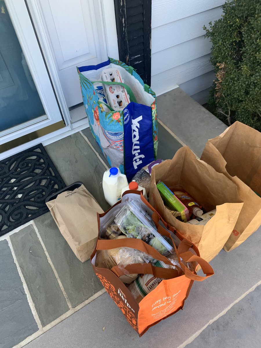 cosmandgriff's tweet photo. All the stores around my grandma were booked with delivering groceries. So I drove three hours to give this sweet lady the grocery delivery she deserves https://t.co/CG57ALbo2z