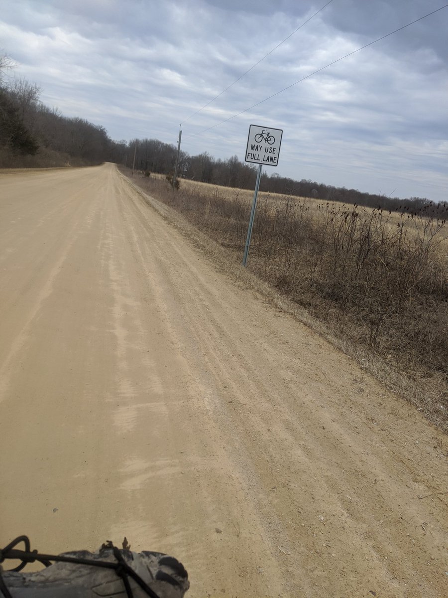 Add a result, I ended up taking a gravel road (with a hilarious "bikes may use full lane" sign) and had to hop a fence to get back on the trail.