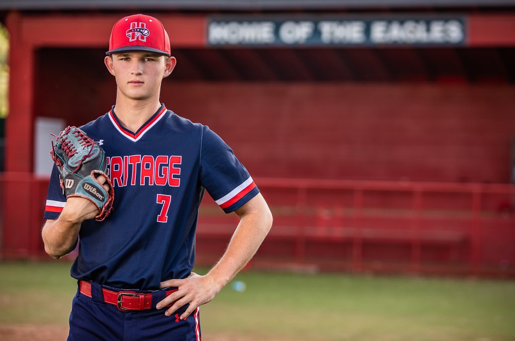 HeritagEagles's tweet photo. SENIOR SPOTLIGHT: Jimmy Hebenstreit - Baseball⚾️
Jimmy will be attending and playing Division I Baseball for the United States Air Force Academy as a Left Handed pitcher with the ultimate goal of becoming a pilot.✈️
Good luck Jimmy, the Eagles will be forever cheering you on! https://t.co/yGjNco2Avs