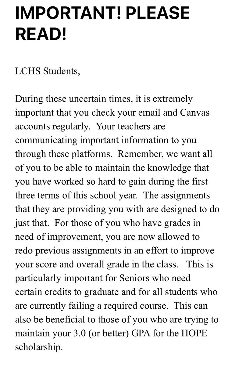 gregbolingfhu's tweet photo. Hey LC students. Please read this important message from Mr. Orr. https://t.co/GLPPjY2WWe