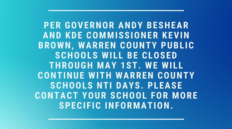 WarrenCoSchools's tweet photo. Important Announcement: Extended School Closure https://t.co/cYbNd02rks