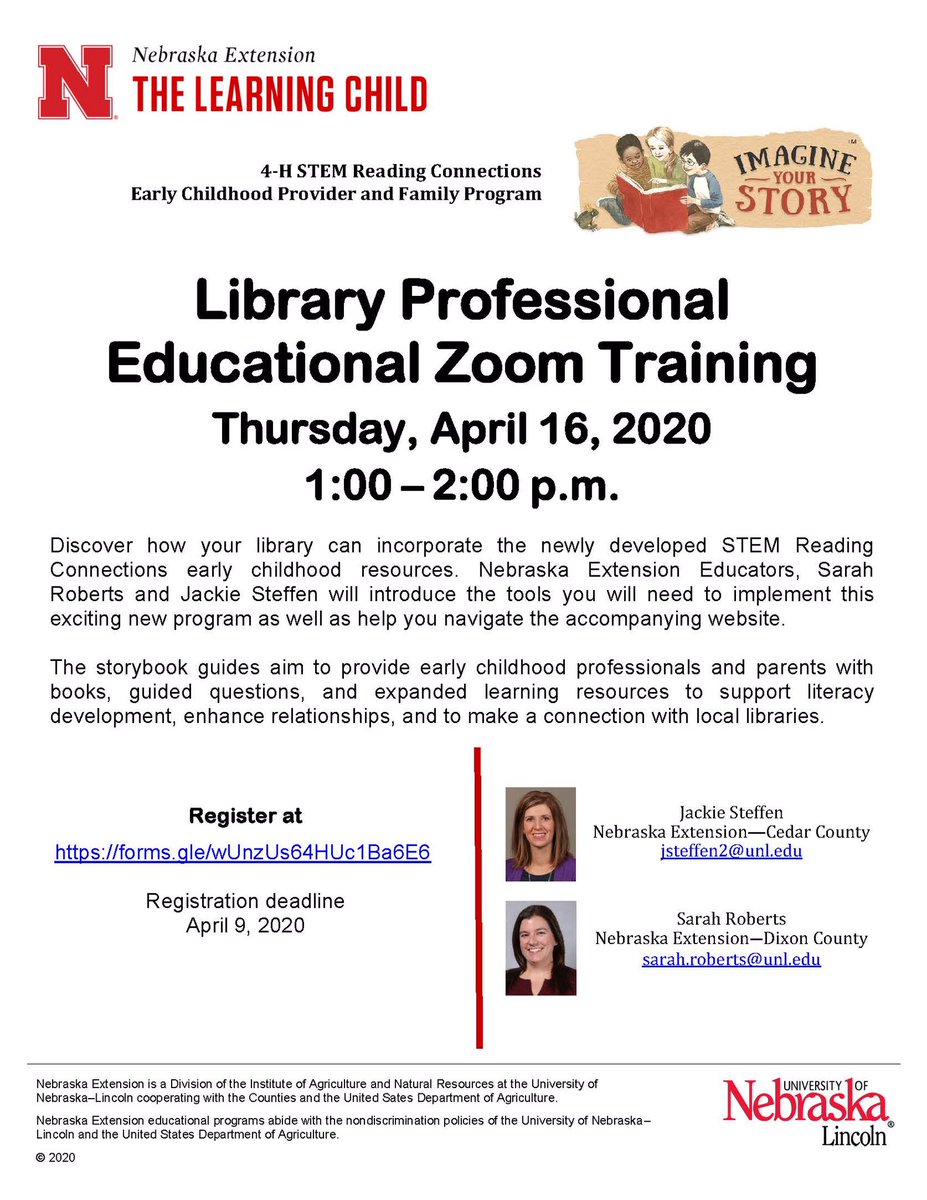 Want to learn more about the newly developed STEM Reading Connections early childhood resources?  Be sure to join us!