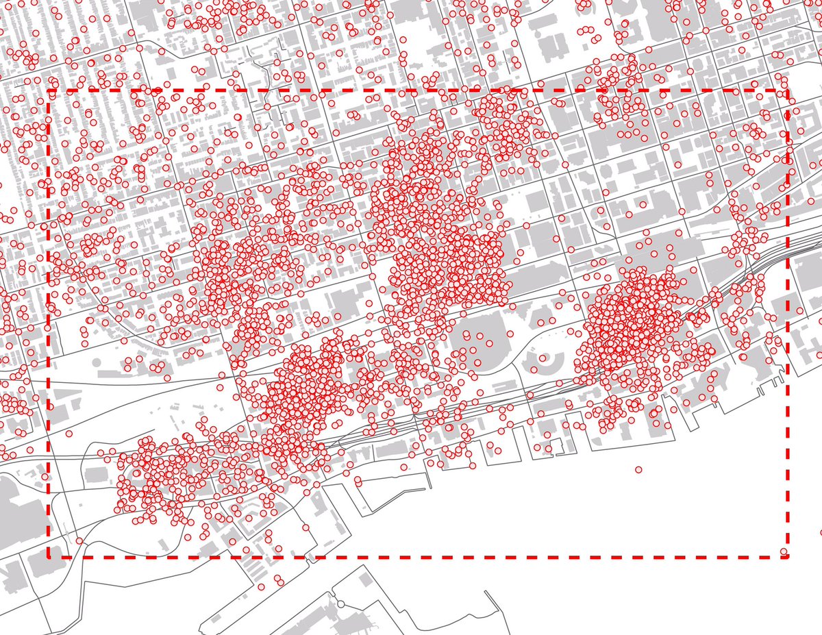 As an example, here are downtown Toronto airbnb listings in October, 2018. In that rectangle - roughly bounded by Strachan, Church, the lake, and Queen Street - there are 3,788 listings shown.CityPlace, Fort York, Entertainment District, King West, South Core...