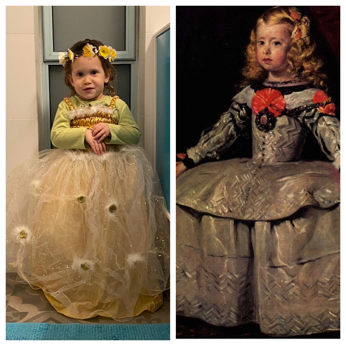 AdiKidron's tweet photo. @GettyMuseum Recreating “Infanta Margarita Teresa In A White Dress” https://t.co/A0QIYey5lQ