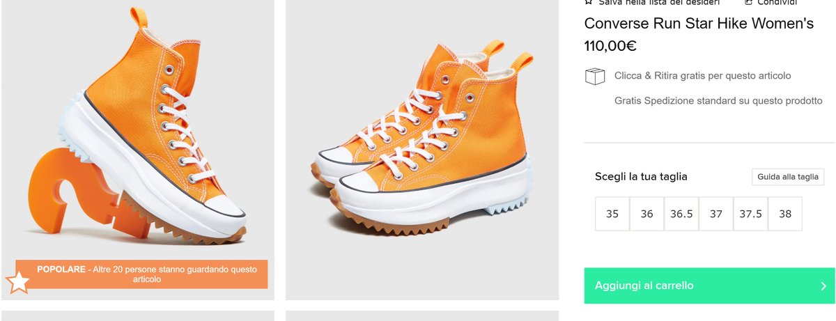 converse run star hike orange 38