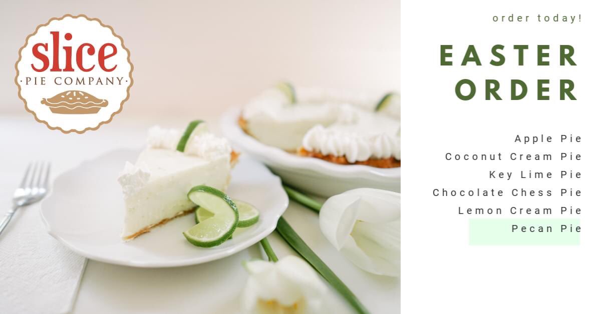SlicePieCompany's tweet photo. Place your Easter order today for either curbside pickup or local delivery! ~The Pie Lady https://t.co/rZ5Z26yHpl