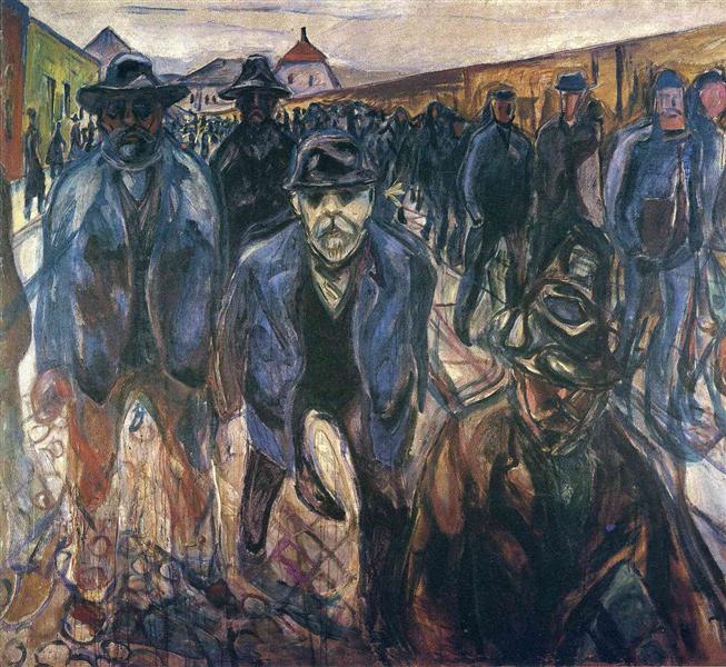 march!!("workers on their way home," 1915)