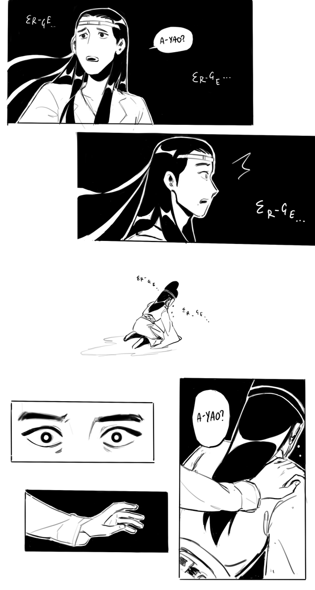 (1/2) uhh quick xiyao comic thing ft. an au @seatrinket and i have been talking about re: cultivated immortality, reincarnation, and shared nightmares 