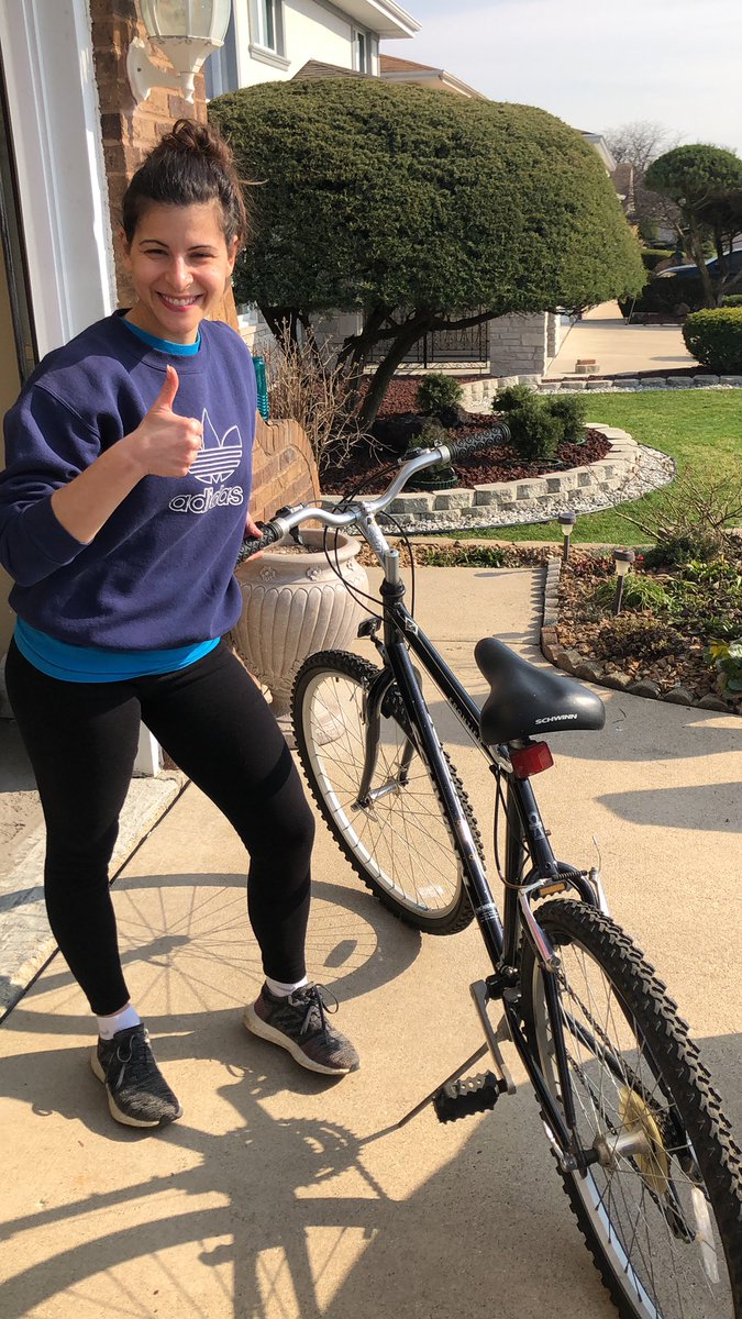 Mrs. K getting ready for her bike ride! #ConradyFitFam #JaguarsOnTheMove
