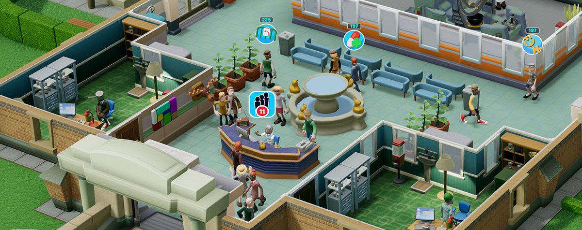 Two Point HospitalEscape reality with these ridiculous diseases and injuries instead. This game is a blast to play, if you liked Theme Hospital you will love this one. The career mode will keep you busy for days.