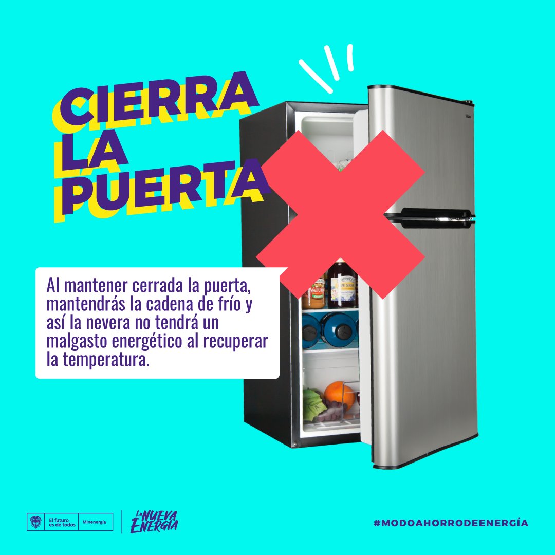 Repite con nosotros: “NO debo abrir la puerta de la nevera sin que sea  necesario”, entiende que el refrigerador es uno de los electrodomésticos  que más consume energía y si lo utilizas, image size:1080x1080