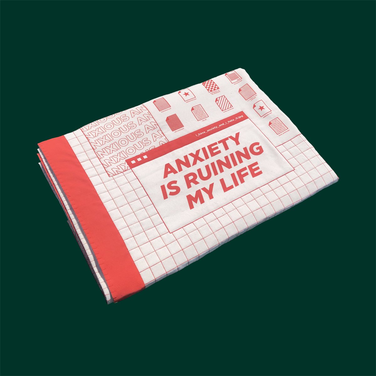 One Club member <a href="/audgehancock/">audge</a> recently completed a project based on her own experience with anxiety. The blanket features a comparison of qualities to anxiety - while typically a form of comfort, both can be enveloping, smothering + feel weighted: audreyhancock.com