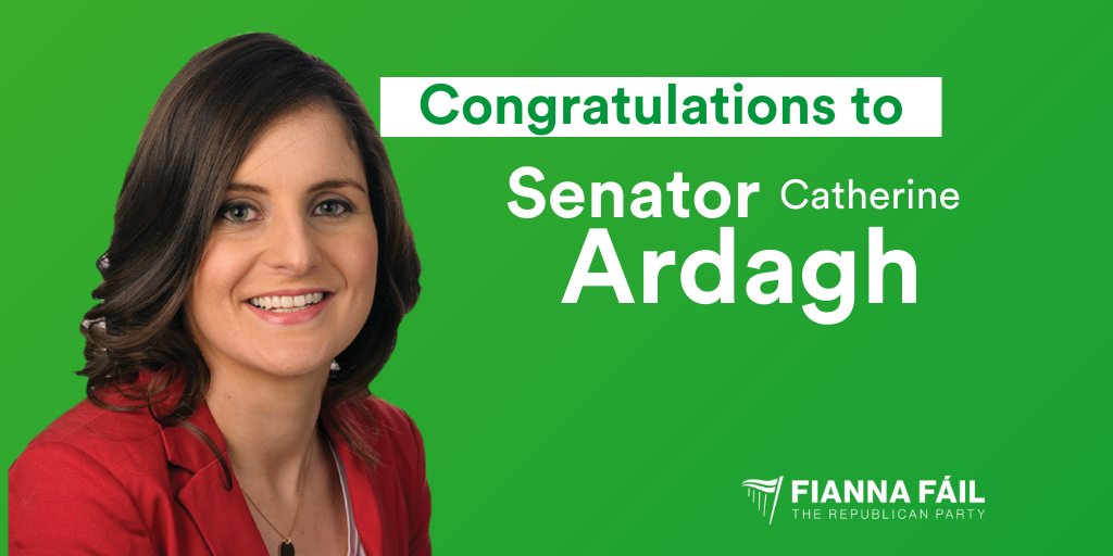 fiannafailparty's tweet image. Congratulations to Senator Catherine Ardagh. Elected to Seanad Éireann. #Seanad2020