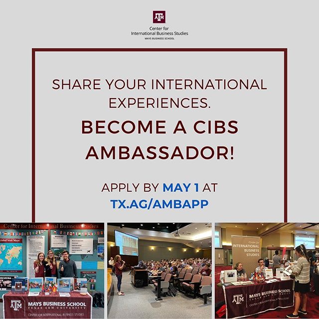 MaysCIBS's tweet photo. Want to share your international experiences with other Mays students and encourage them to #GoGlobalwithMays? Apply now to become a 2020-2021 CIBS Ambassador and receive a $500 ambassador scholarship for each…

📸 https://t.co/1RiPT5rikO via https://t.co/L7OqPBhDkh https://t.co/ya17eWNrSA